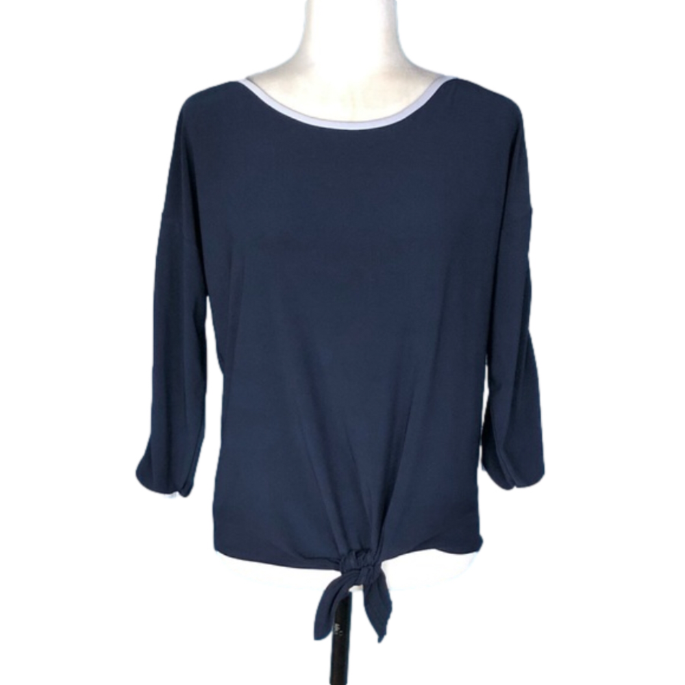 Frank Lyman navy and white top